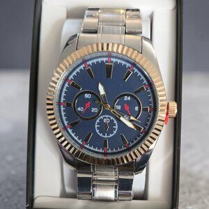 Men's Luxury Chronograph Watch with Two-Tone Bezel